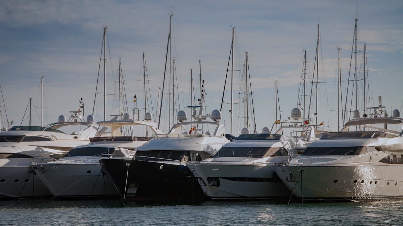Luxury yacht cruising on open water