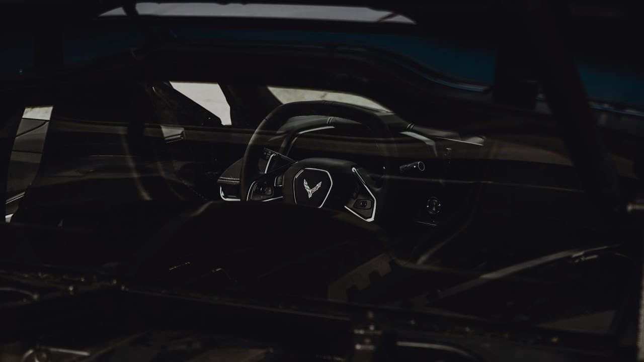 Corvette parked in underground garage