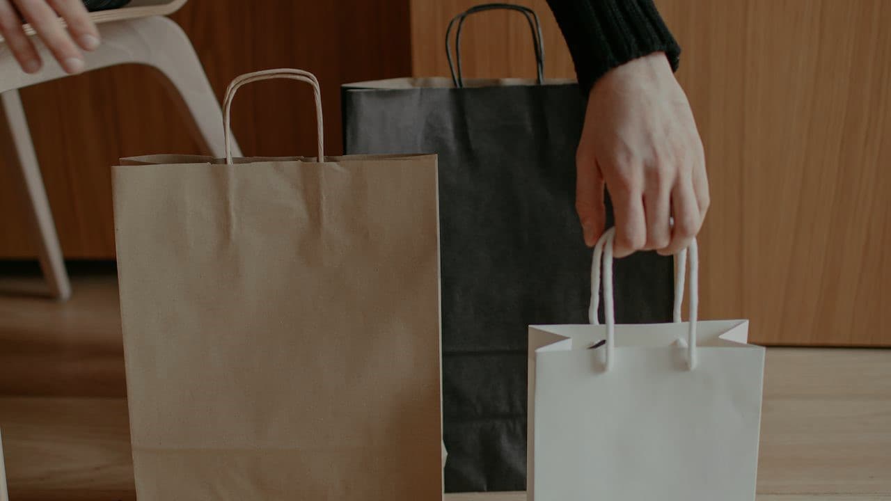 Designer shopping bags from luxury stores